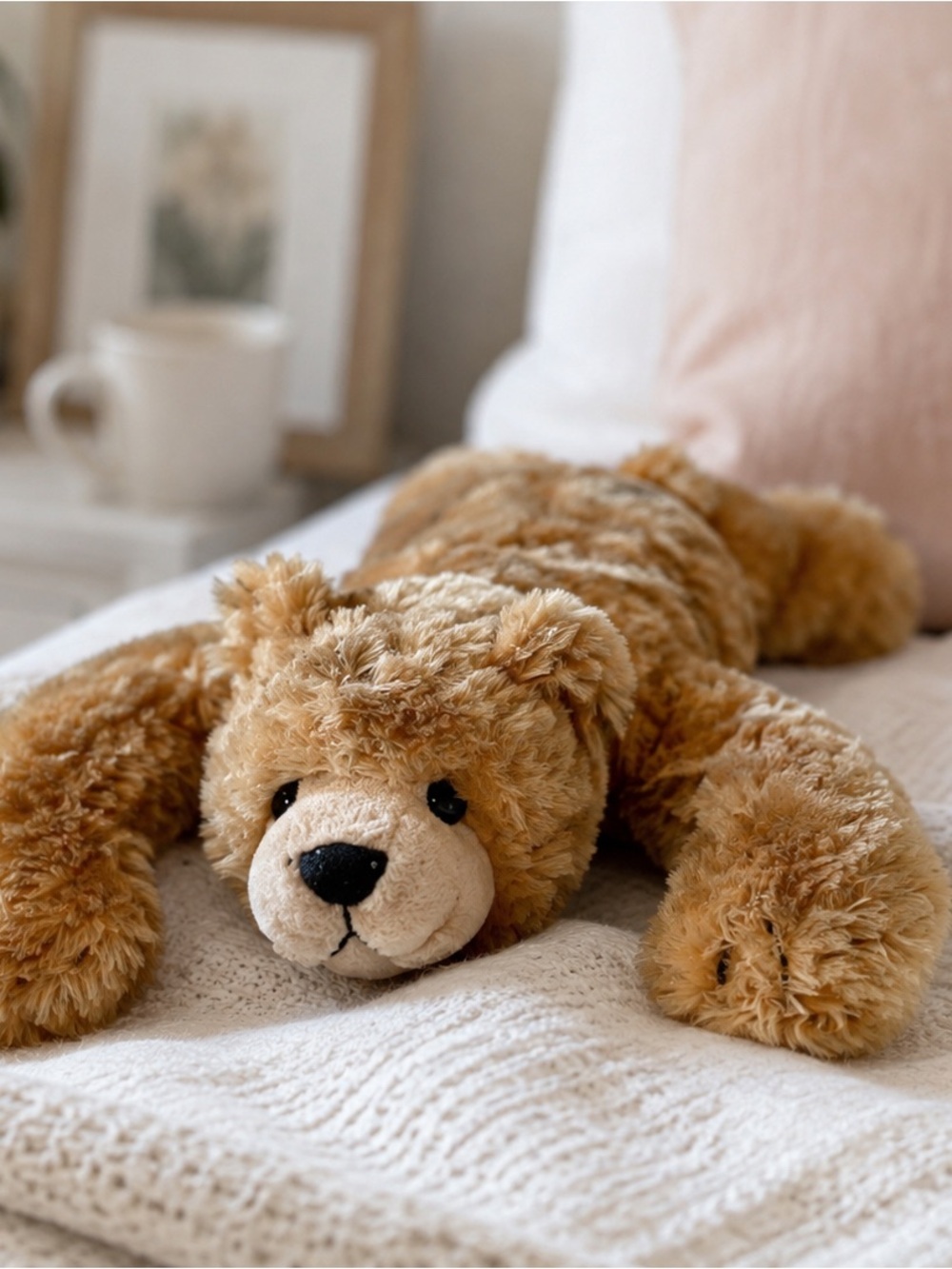 Vintage Simply Irresistible Brown Bear Plush Laying Down 16” Stuffed Animal
